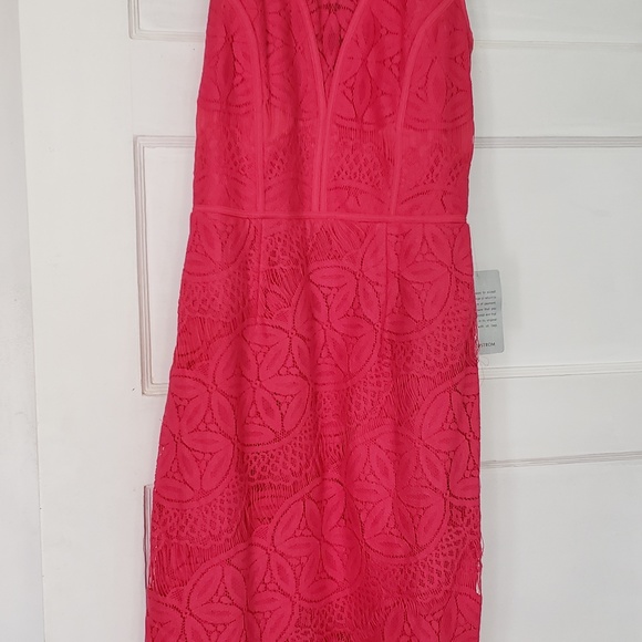 Pink Adelyn Rae lace high/low sheath dress - Picture 7 of 7